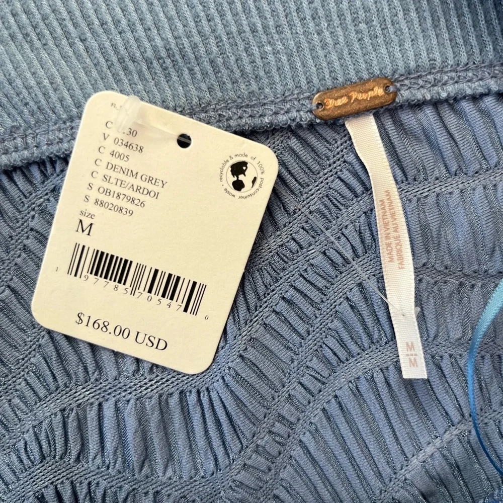 Free People Oakley Top Denim Grey Medium - Picture 6 of 8